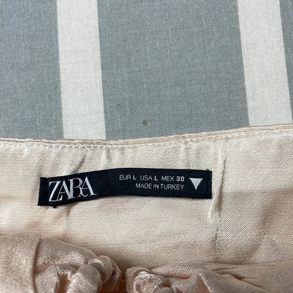 Zara pale pink satin crop top - Picture 3 of 6